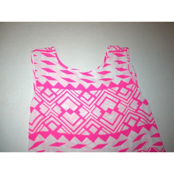 New Womens Small Minx USA made Blouse Top White Pink Sleeveless Open Back Slit S - Picture 2 of 10